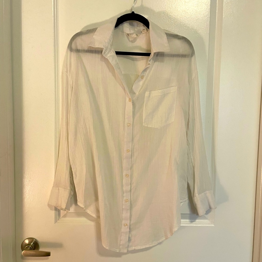 Billabong x Sincerely Jules white linen button down S